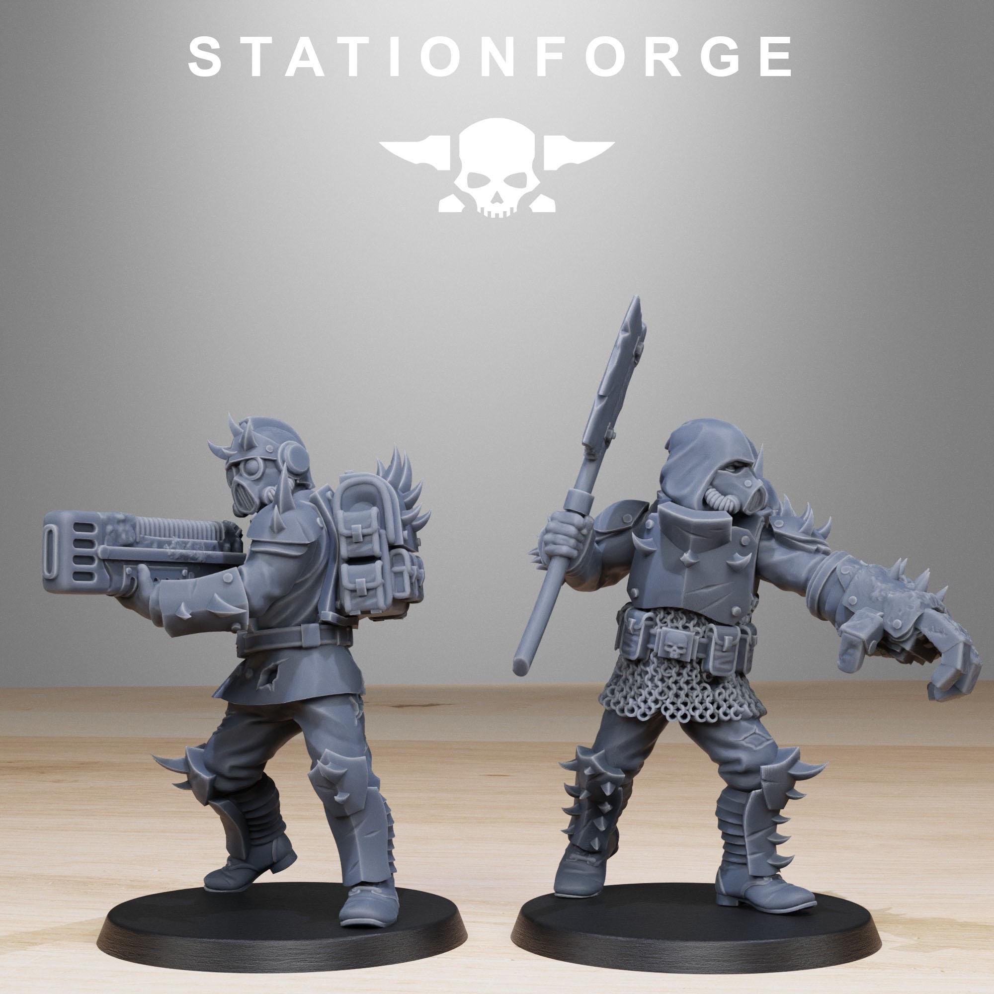 Corrupted Guard Builder Kit | 16K Resin | 20x Chaos Cultist Proxy Figures | StationForge Army