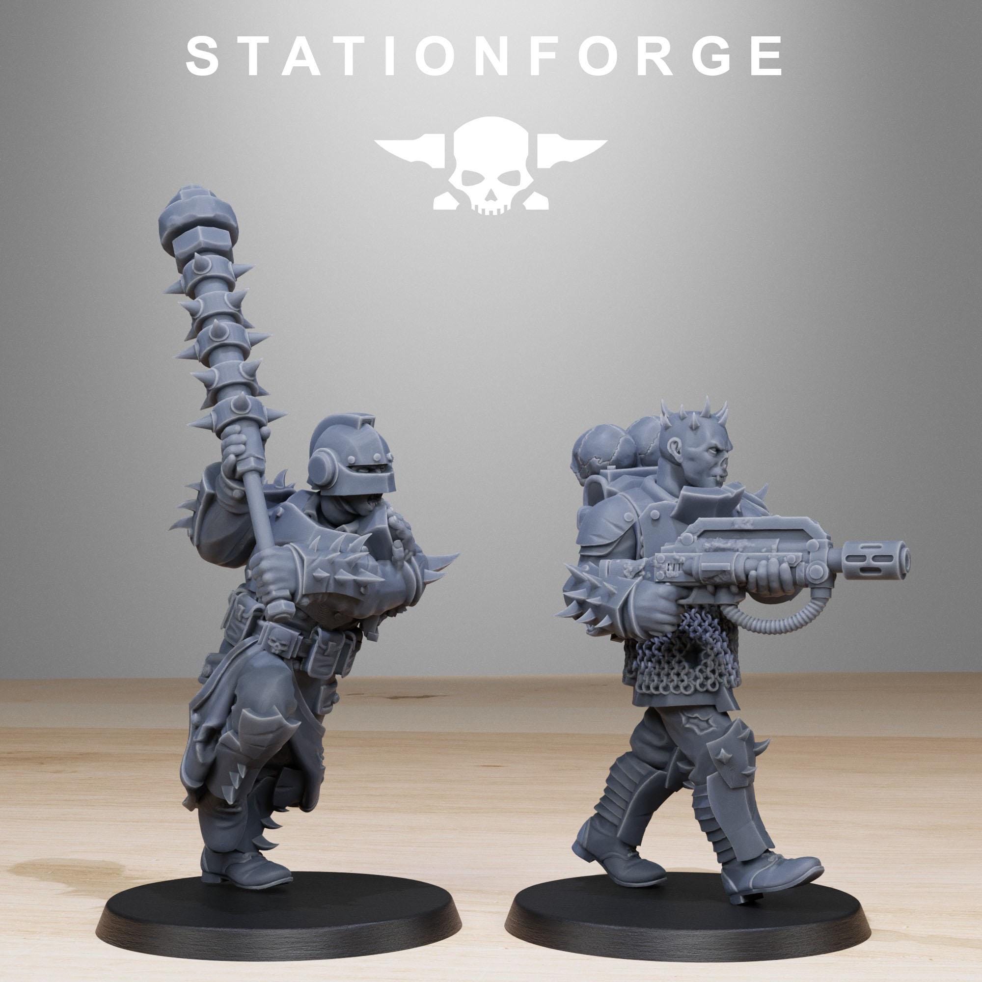 Corrupted Guard Builder Kit | 16K Resin | 20x Chaos Cultist Proxy Figures | StationForge Army