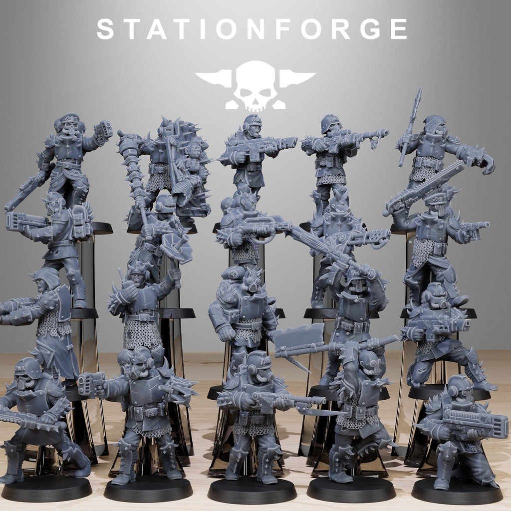 Corrupted Guard Builder Kit | 16K Resin | 20x Chaos Cultist Proxy Figures | StationForge Army