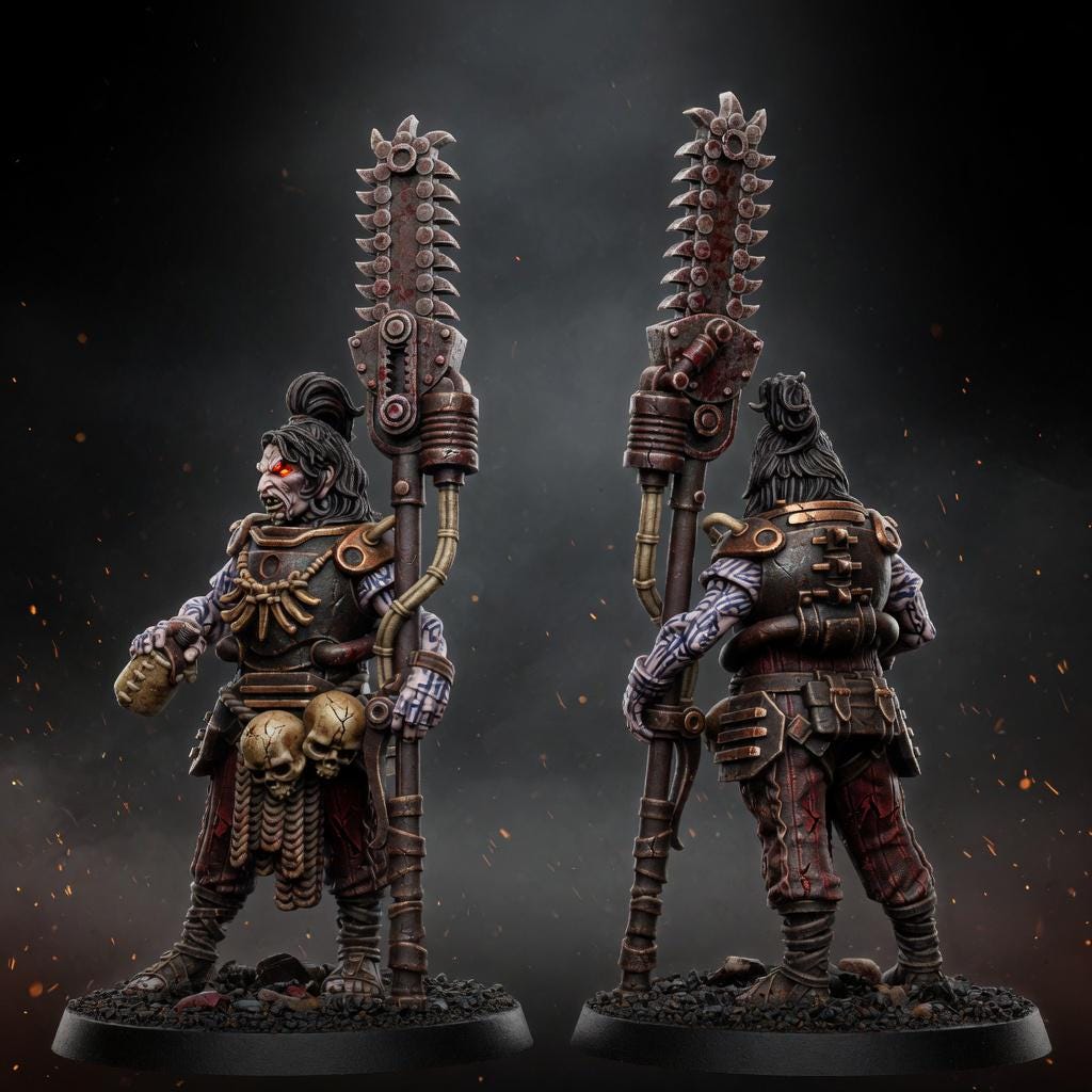 Techno Savage Hunter 14K RESIN | Cyborg Barbarian Rifleman | StationForge Scavengers | Grimdark Future