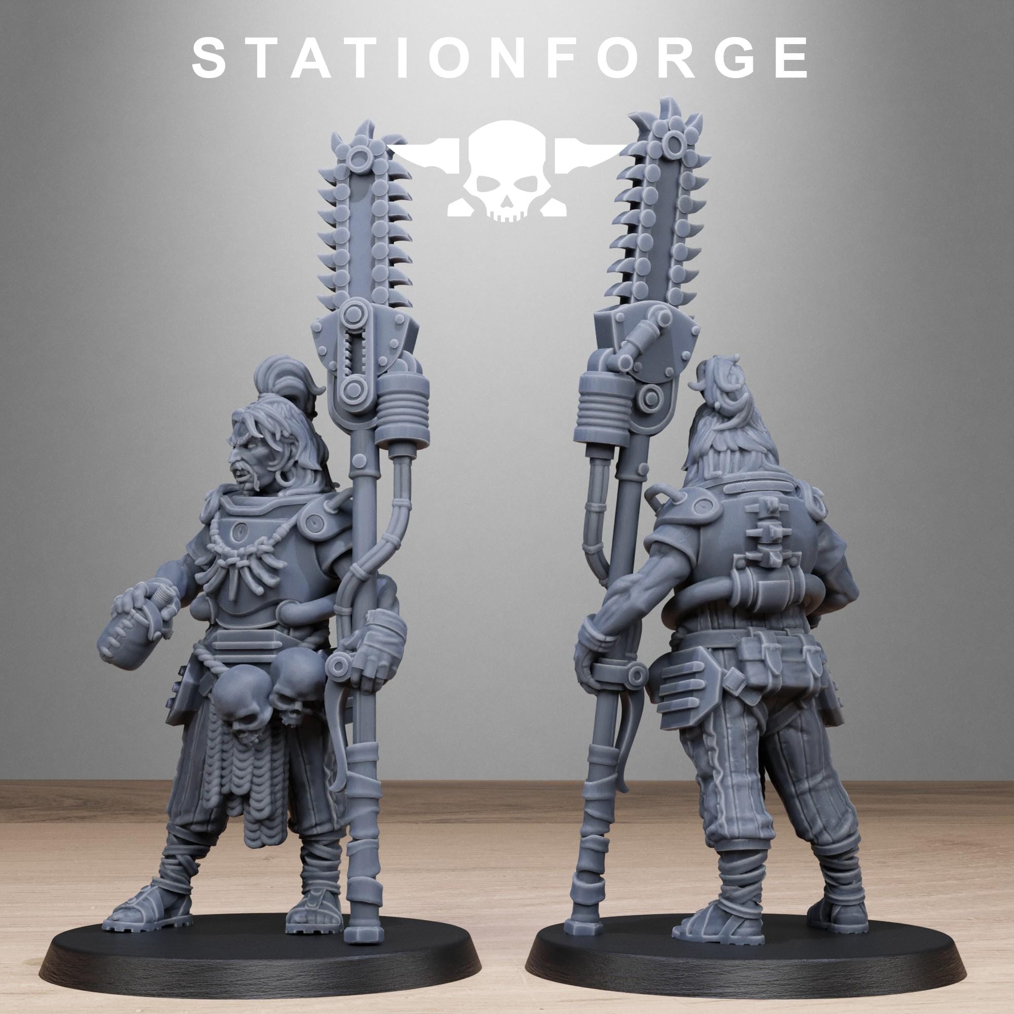 Techno Savage Hunter 14K RESIN | Cyborg Barbarian Rifleman | StationForge Scavengers | Grimdark Future
