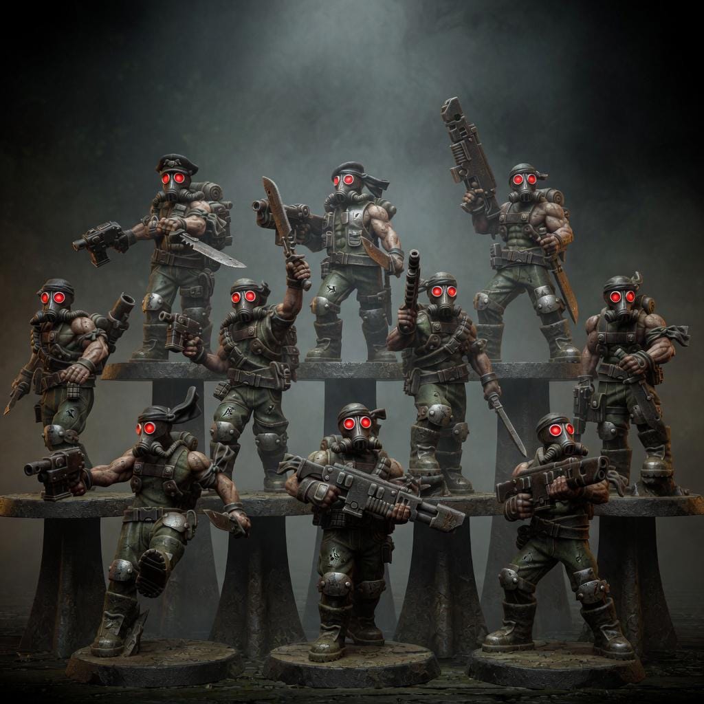 GrimGuard Jungle Fighters 2 | 14K Resin Miniatures | 32mm Scale | Catachan Proxy | StationForge | Grimdark Future