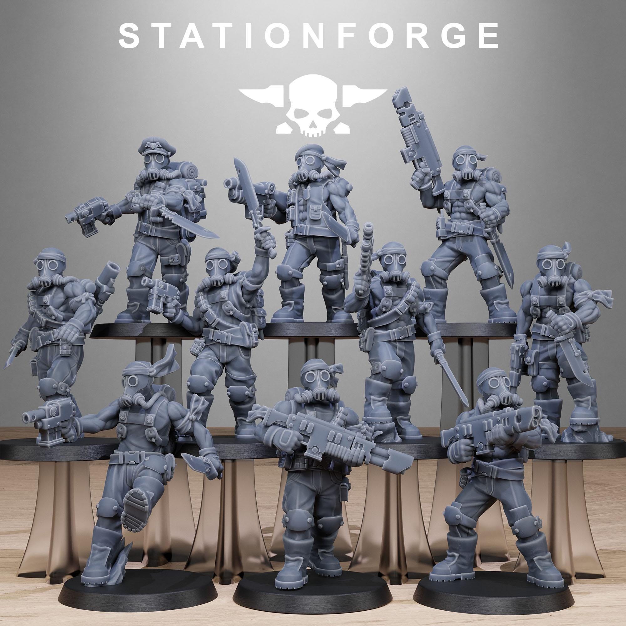 GrimGuard Jungle Fighters 2 | 14K Resin Miniatures | 32mm Scale | Catachan Proxy | StationForge | Grimdark Future