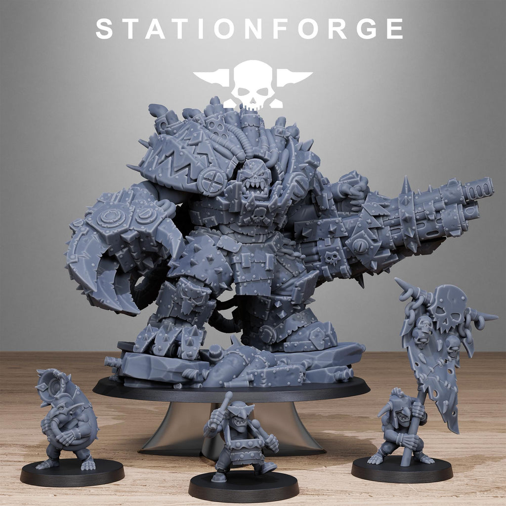 Orkaz Grand Nutta 3.0 Miniature | 14K Resin Ork Warboss Proxy (28mm/32mm Scale)
