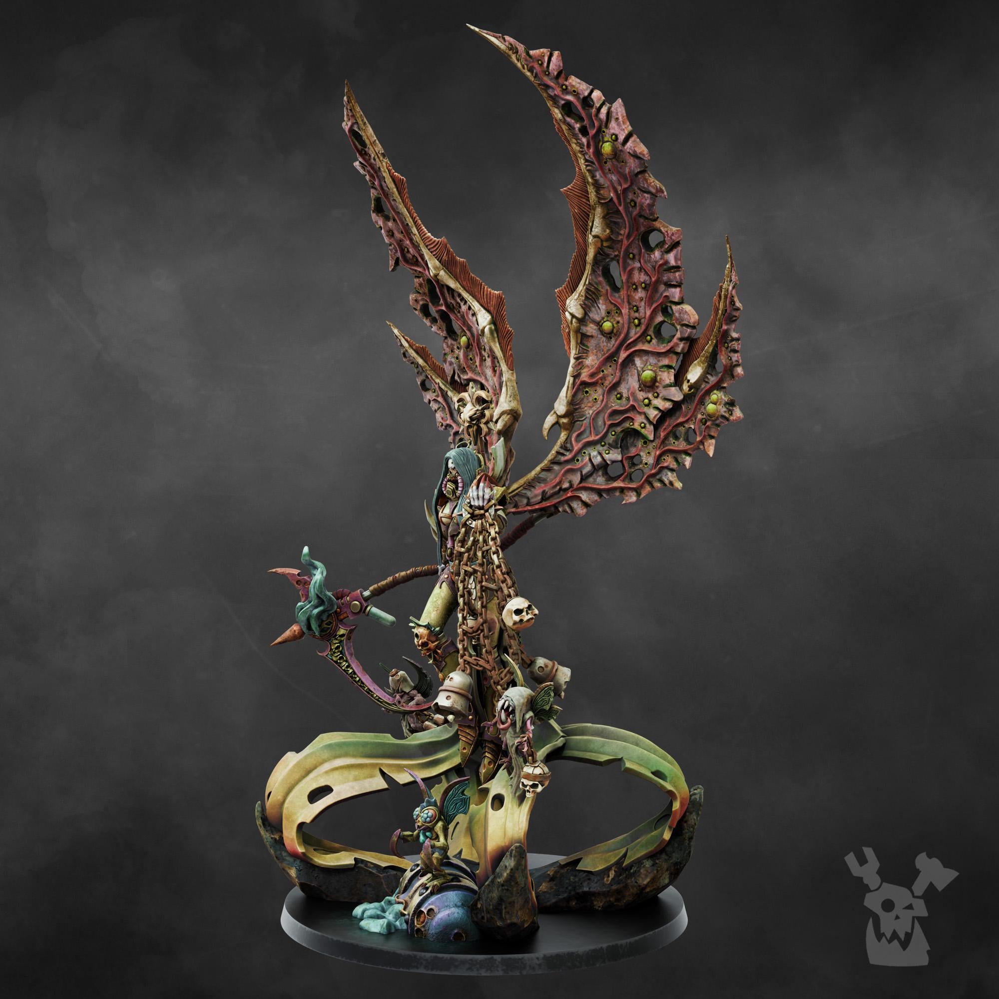 Morticia The Morbid Queen - DakkaDakka Store - Massive 217mm 14K Resin Miniature - Sci-Fi Grimdark Chaos Proxy