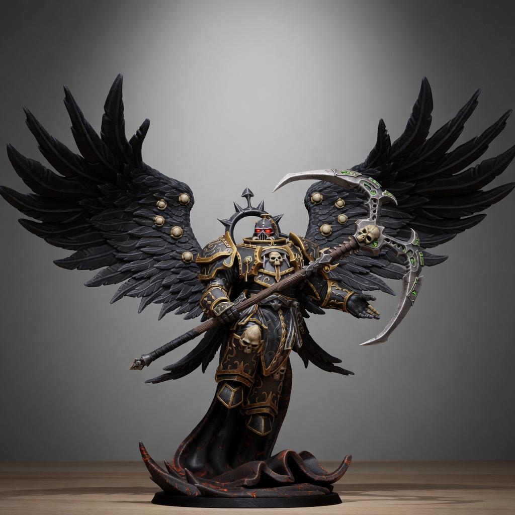Corrupted Archon Angel Miniature | 14K Resin | Winged Fallen Angel Proxy |  Chaos Daemon Figure