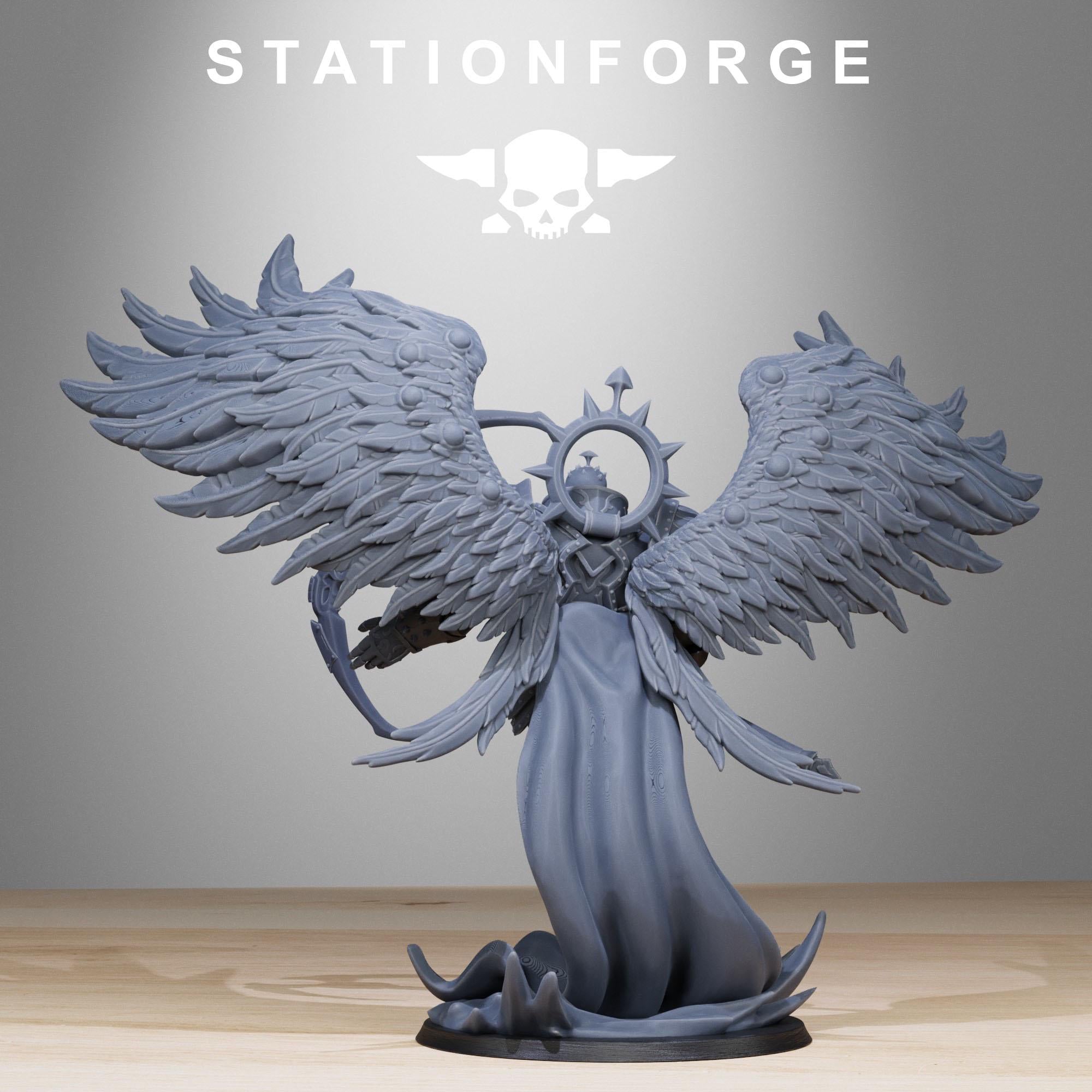 Corrupted Archon Angel Miniature | 14K Resin | Winged Fallen Angel Proxy |  Chaos Daemon Figure