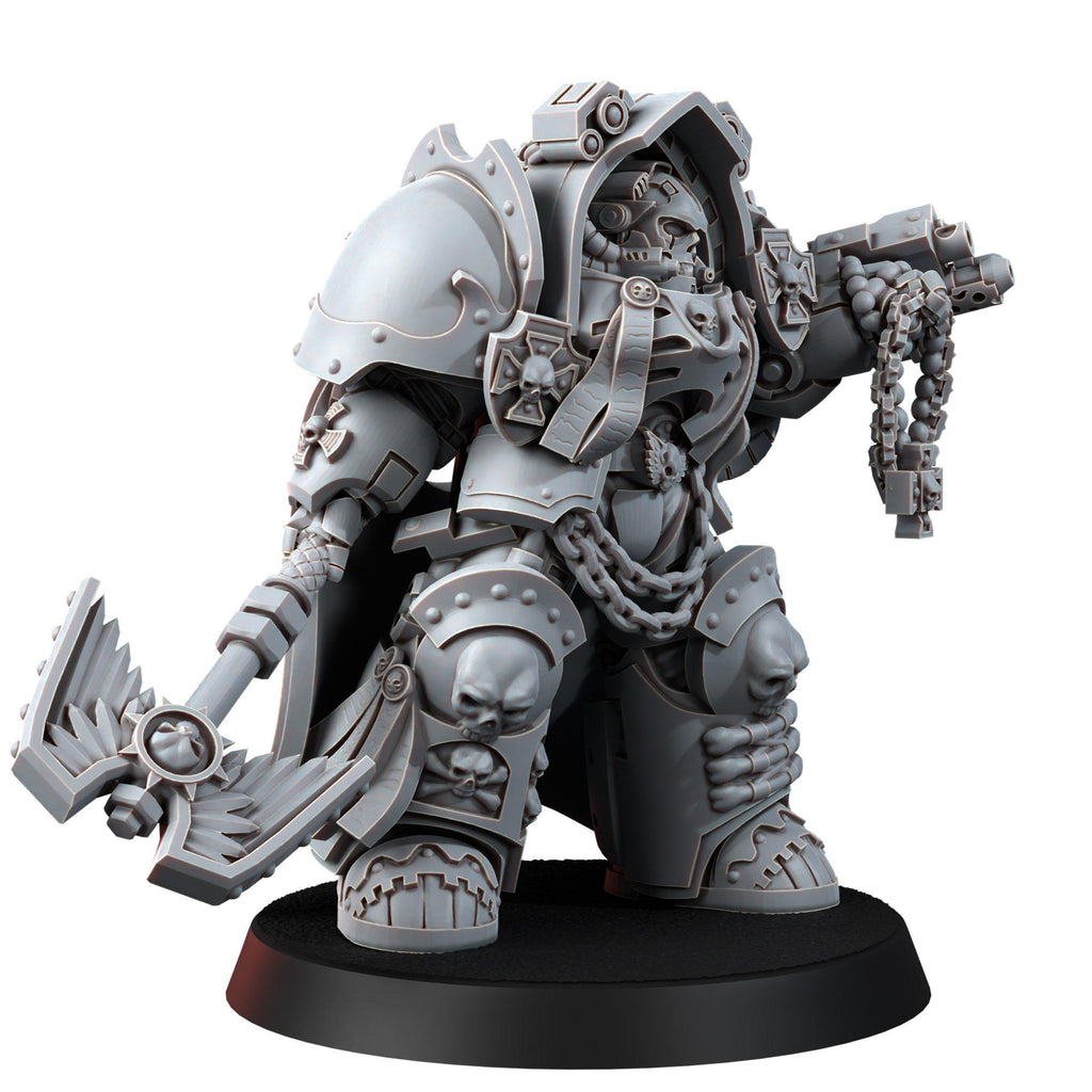Imperial Exolothreftis Chaplain 14k Resin Miniature  | Grimdark Proxy | Heavy Armor Battle Priest | Sci-Fi Wargaming