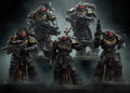 Imperial Veteran Squad | 14k Resin Miniature | Sci-Fi Space Knights Proxy | Heavy Armor Tabletop Wargaming