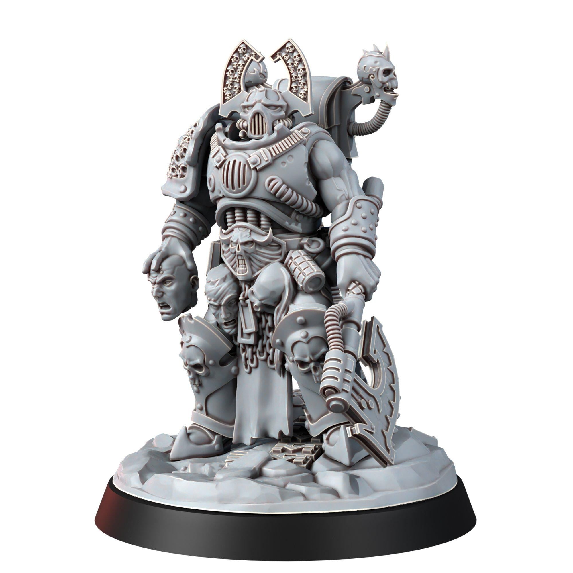 Red Butcher  Proxy | 14k Resin Miniature | Chaos Heavy Armor Berserker | Sci-Fi Tabletop Wargaming