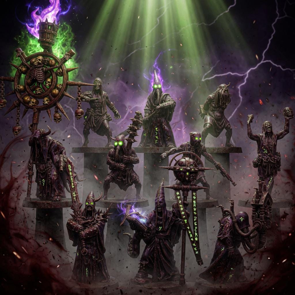 Corrupted Guard Fanatics Miniature Squad | 14k Resin Wargaming Proxy