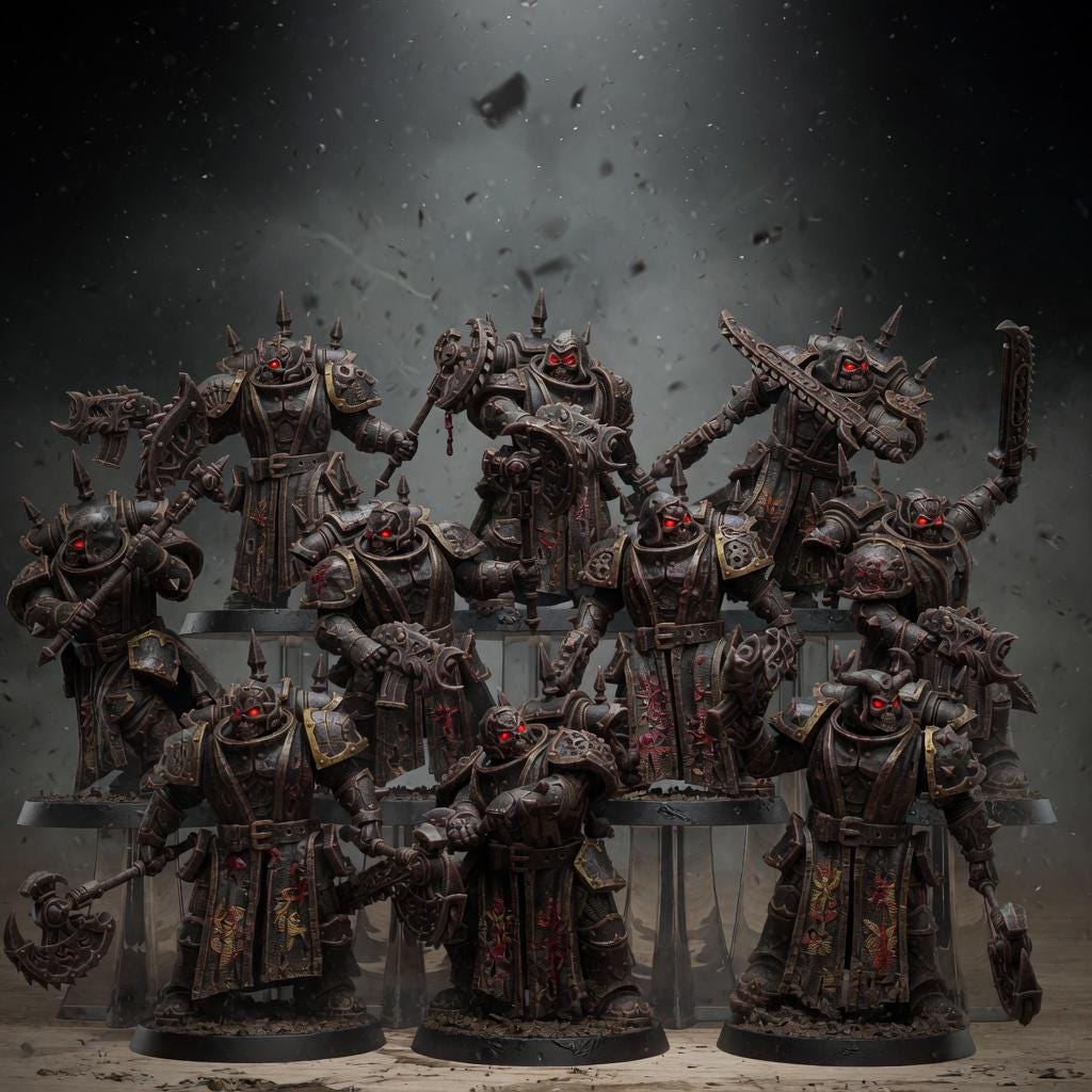 Corrupted Socratis Squad Miniatures | 14K Resin Chaos Space Marines Proxy