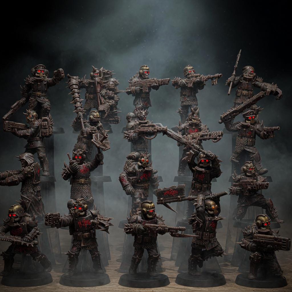 Corrupted Guard Builder Kit | 16K Resin | 20x Chaos Cultist Proxy Figures | StationForge Army