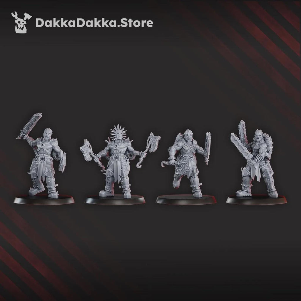 Mad Hyenas Squad | 14k Resin Miniature | Chaos Hounds Proxy | Mutant Beasts | Grimdark Tabletop Wargaming