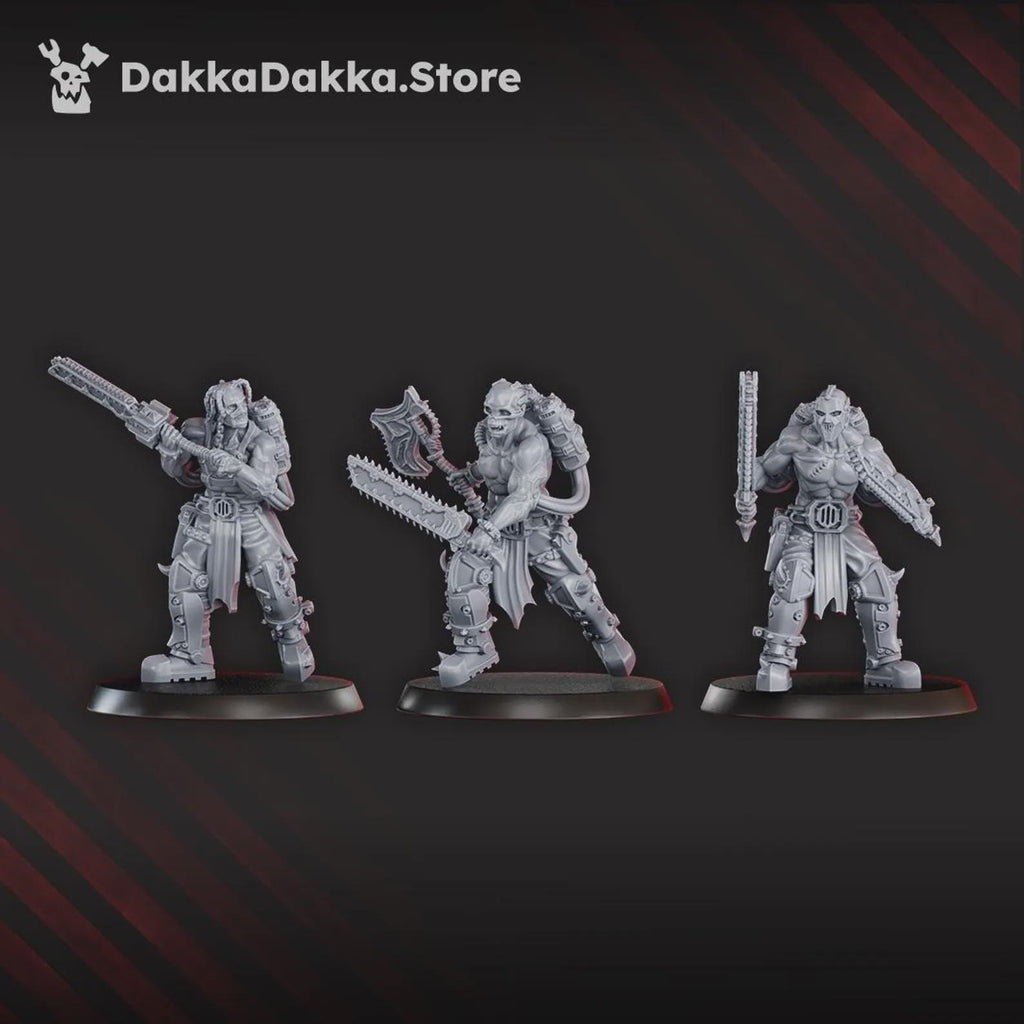 Mad Hyenas Squad | 14k Resin Miniature | Chaos Hounds Proxy | Mutant Beasts | Grimdark Tabletop Wargaming
