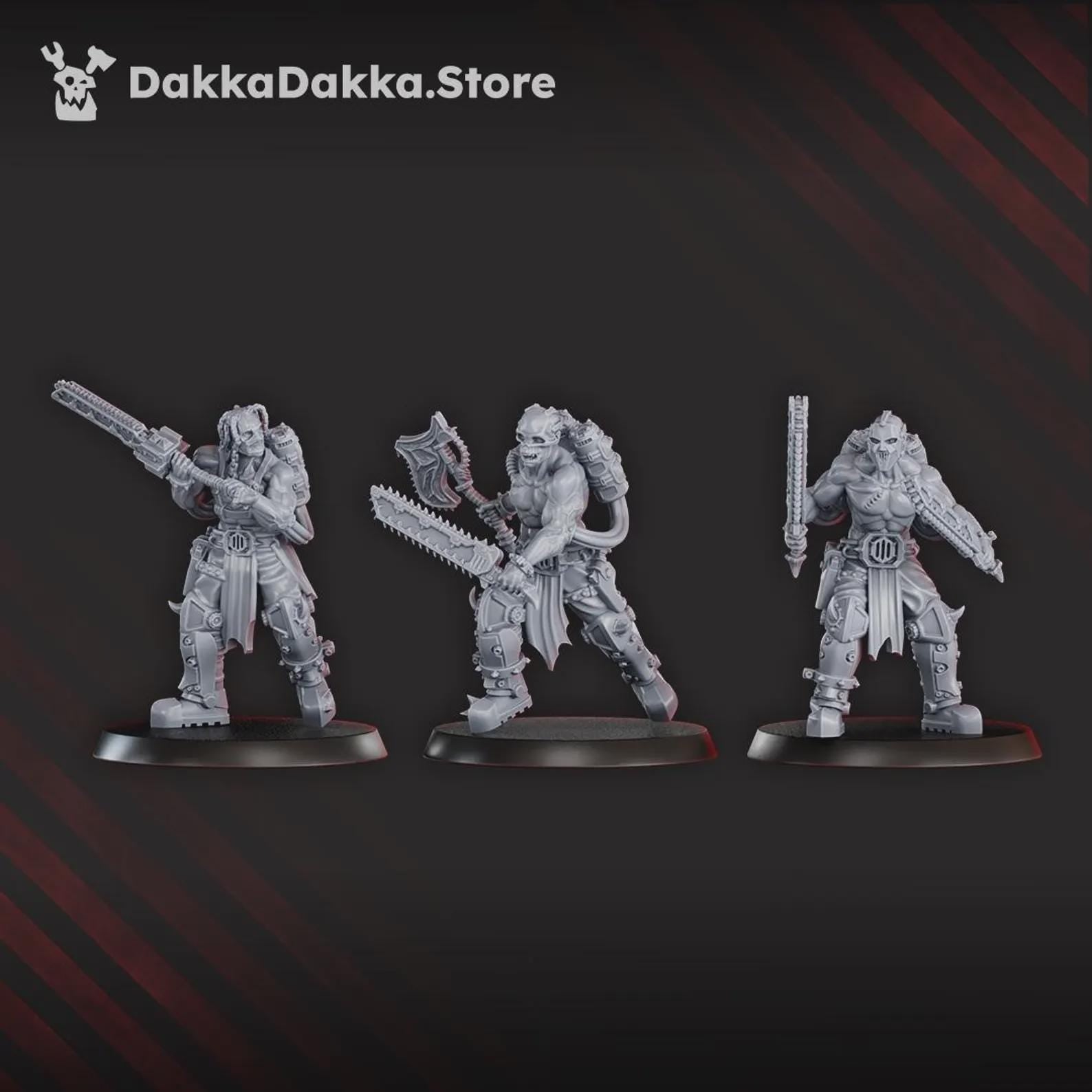 Mad Hyenas Squad | 14k Resin Miniature | Chaos Hounds Proxy | Mutant Beasts | Grimdark Tabletop Wargaming