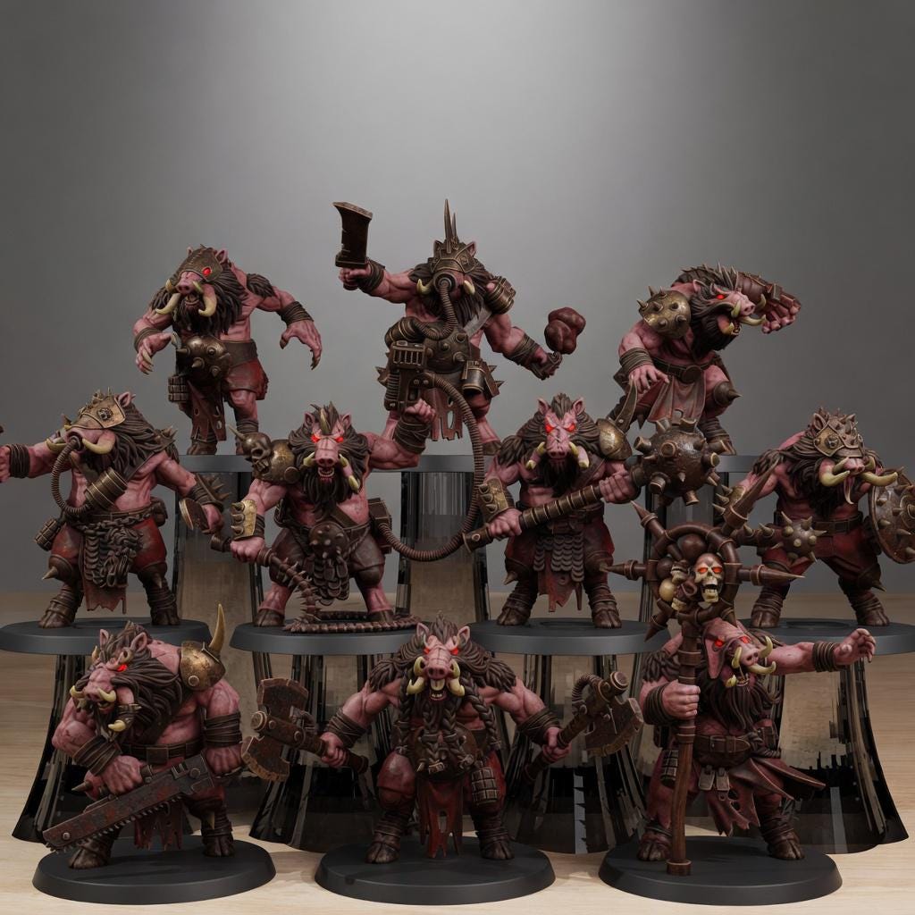 Corrupted Beasts |14K Resin Figures  Chaos Hounds Proxy | Mutant Dogs | | StationForge Chaos Army