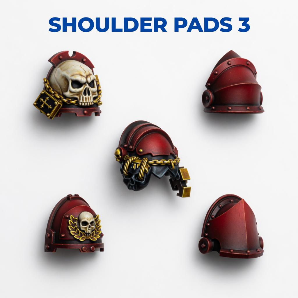 Shoulderpads | Eternal Pilgrims 14k Resin Bits | GreyTide Studio Grimdark Upgrades | Kitbash Pauldrons