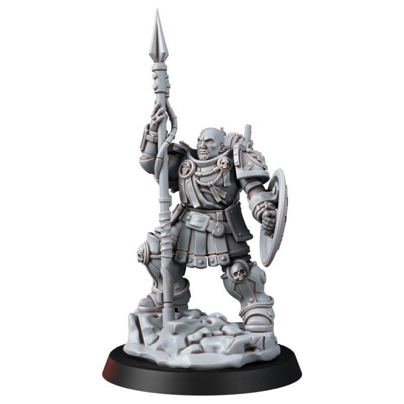 Imperial Chapterhouse Polemarchos Miniature | Space Knight Commander Proxy | 14k Resin Wargaming Model