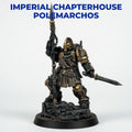 Imperial Chapterhouse Polemarchos Miniature | Space Knight Commander Proxy | 14k Resin Wargaming Model