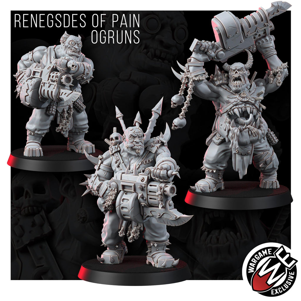 Chaos Renegades Ogruns | 14k Resin Miniatures | Chaos Ogryn Proxy | Traitor Guard | Grimdark Tabletop
