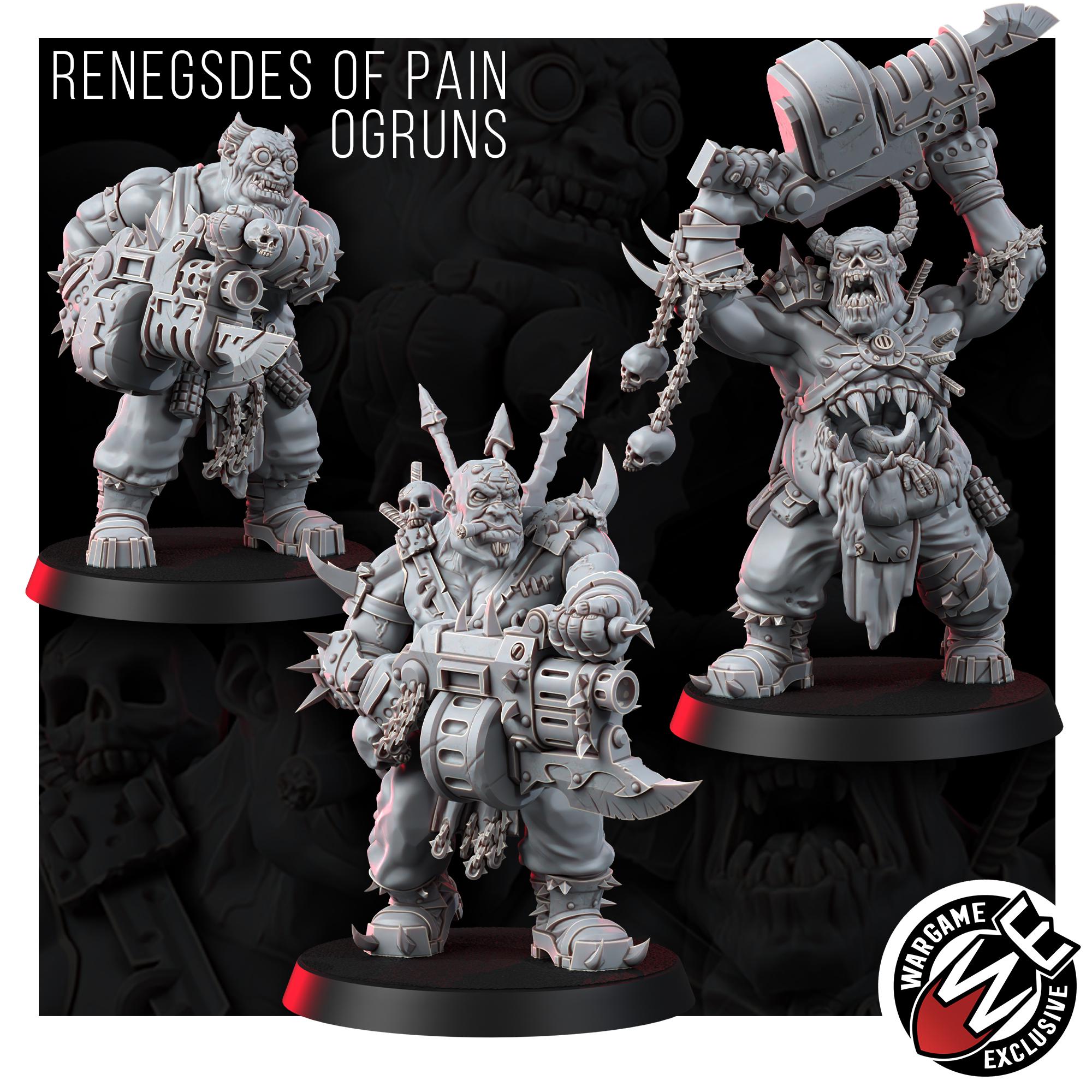Chaos Renegades Ogruns | 14k Resin Miniatures | Chaos Ogryn Proxy | Traitor Guard | Grimdark Tabletop