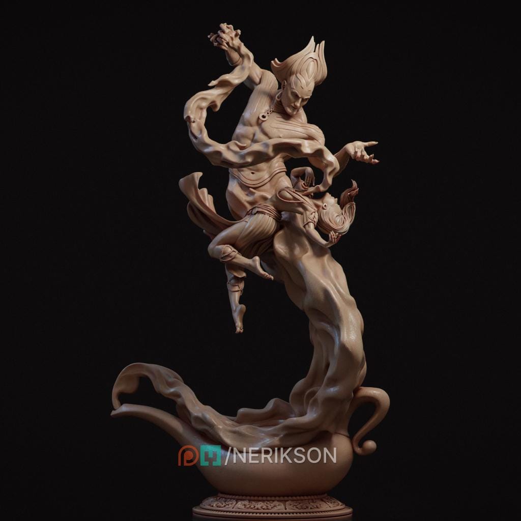 Wish Diorama | Nerikson Fantasy Djinn Resin Model Kit (75mm/140mm Scale)