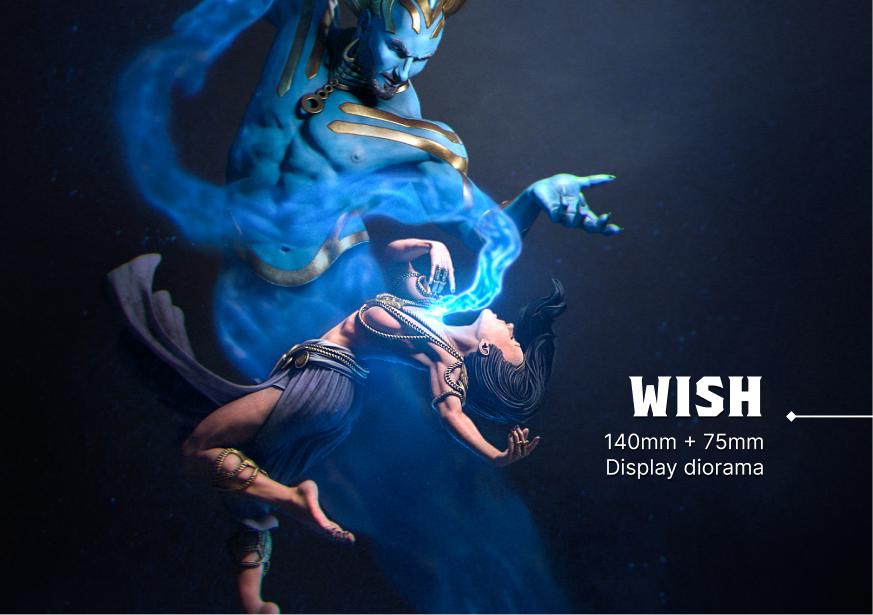 Wish Diorama | Nerikson Fantasy Djinn Resin Model Kit (75mm/140mm Scale)