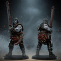 Techno Savage Barbarians with Chainsword | Elite Cyborg Fighter 14K Resin Character | StationForge Scavengers