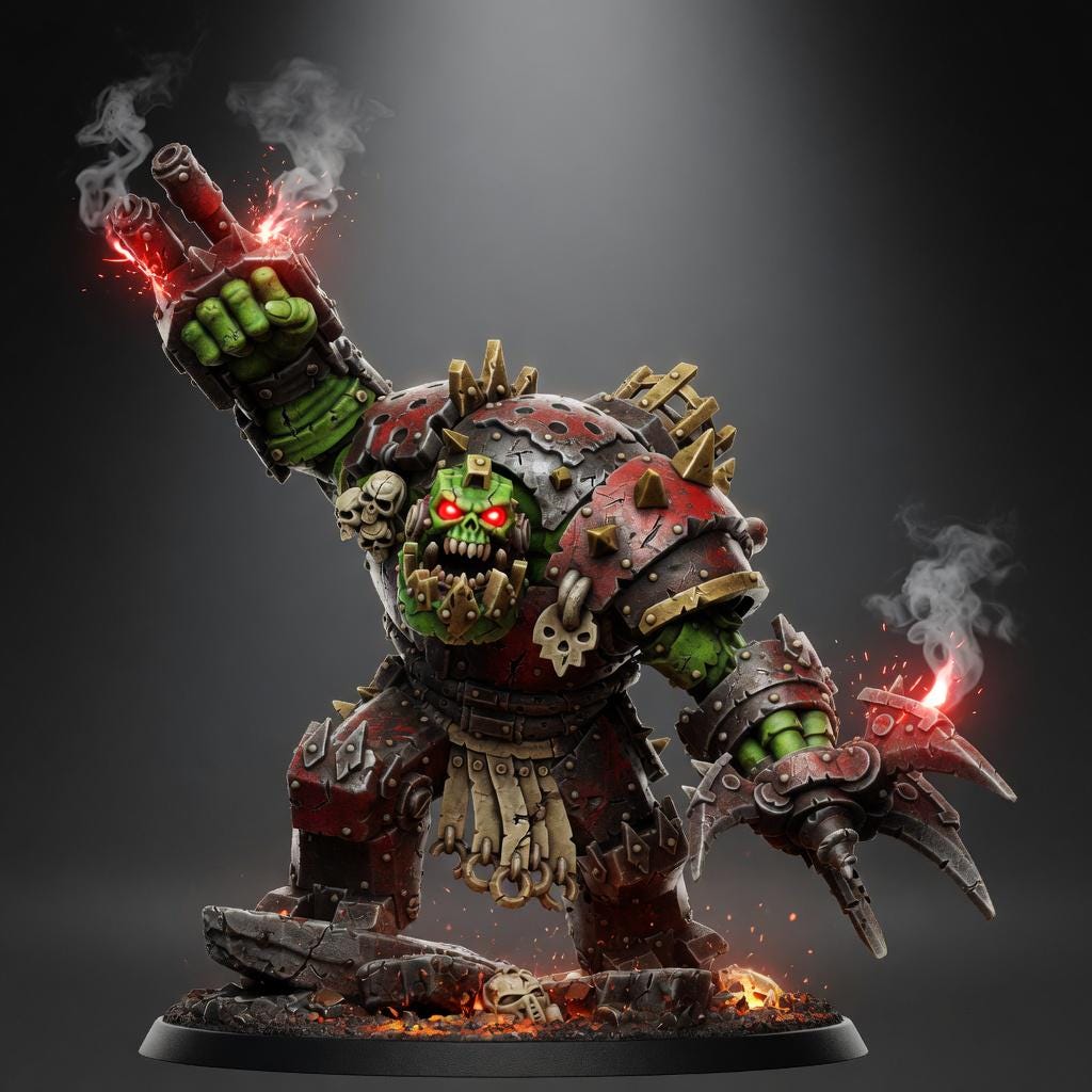 Orkaz Brawler with Power Klaws 14K Resin | Elite Space Orc | StationForge Orkaz
