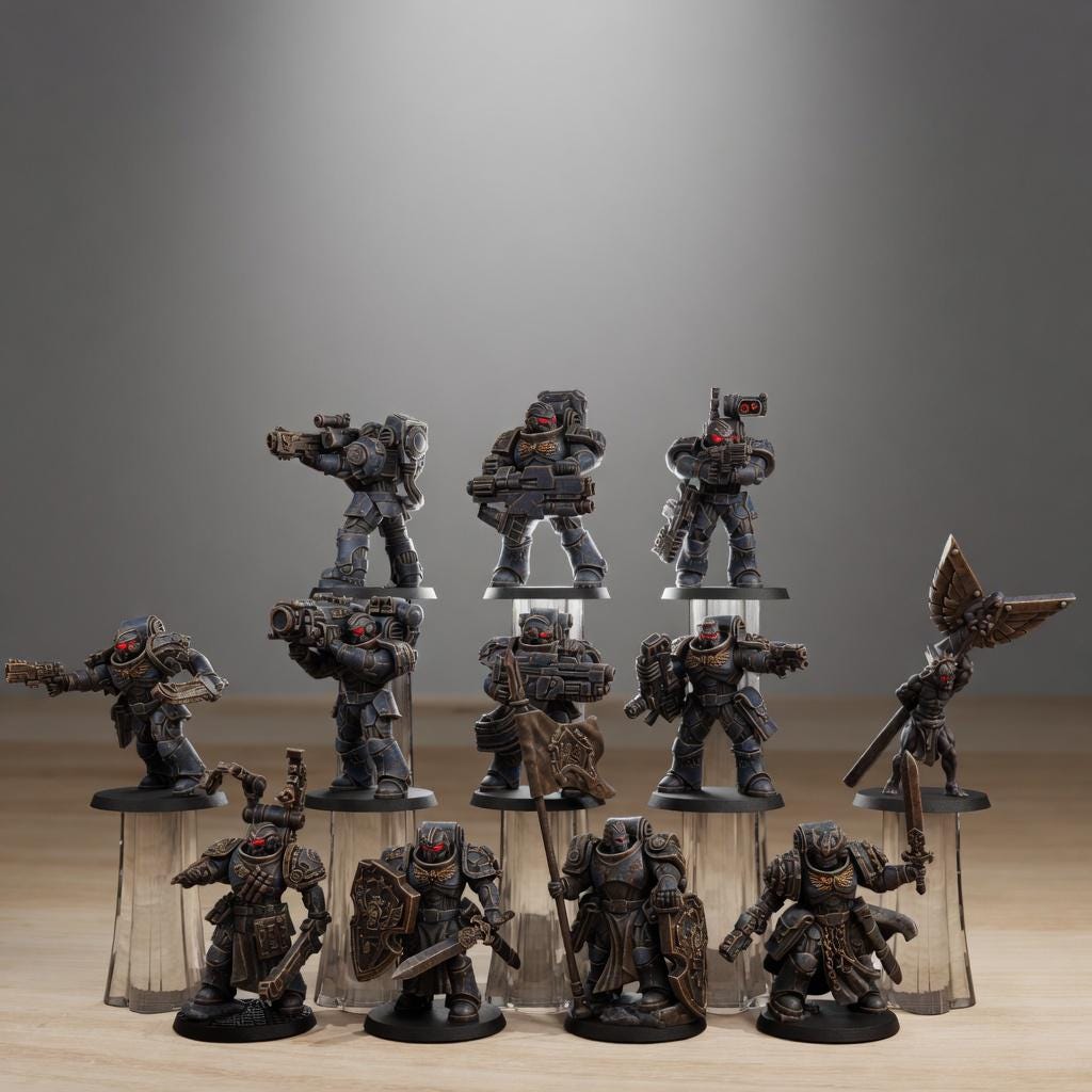 Socratis Legion Reinforcers Set of 12 | 14K Resin Space Warriors | StationForge | Grimdark Future