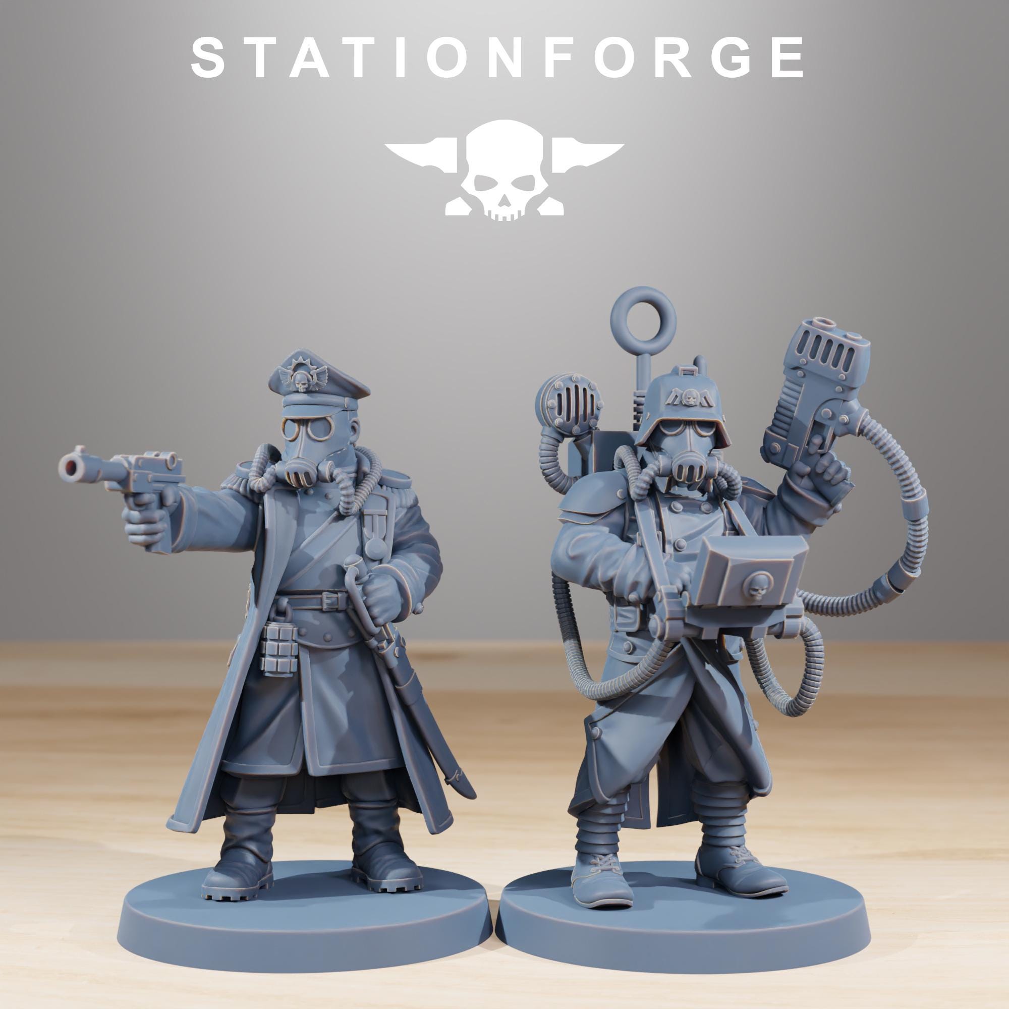 GrimGuard Combatants Set of 10 | 14K Resin Trench Infantry | StationForge | Grimdark Future