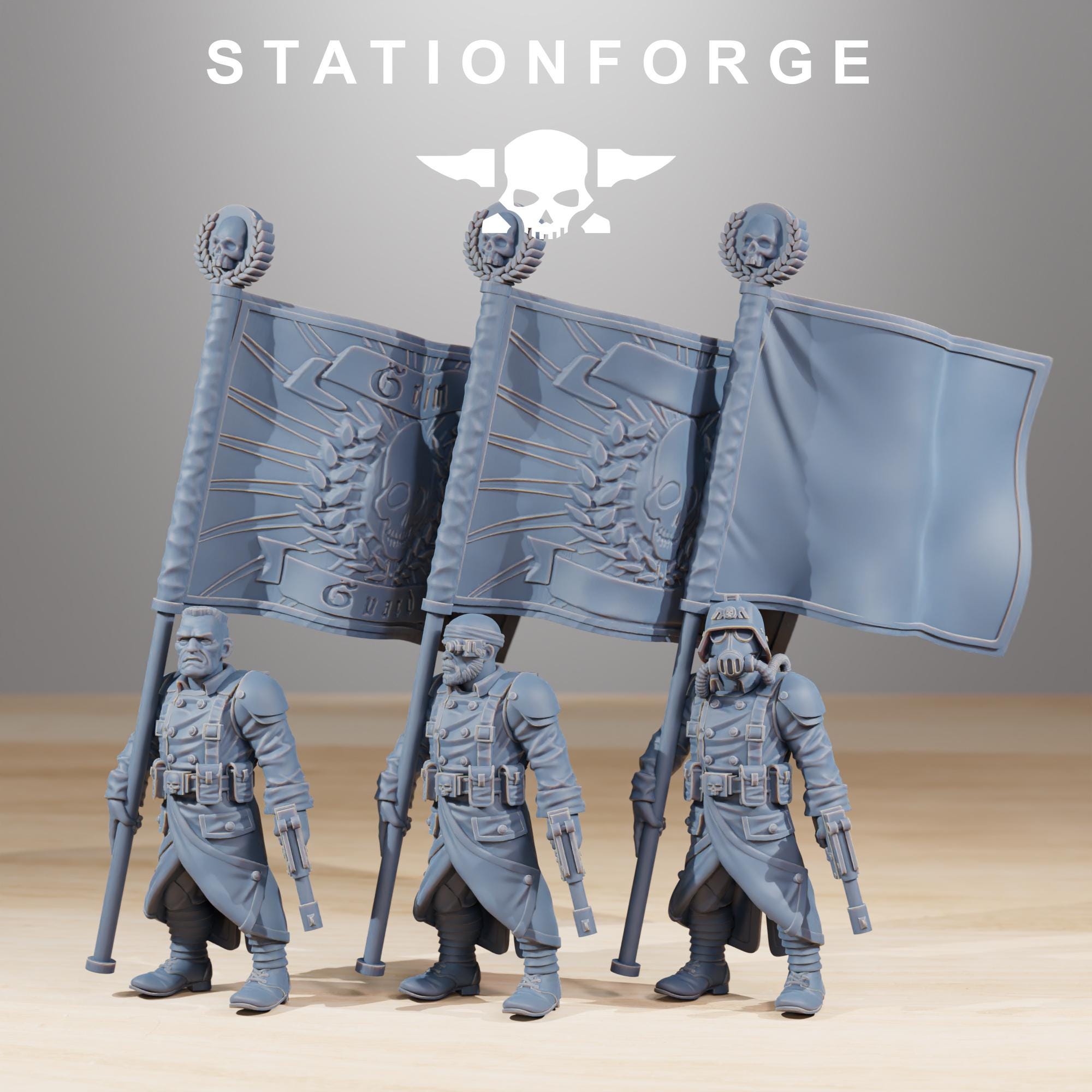 GrimGuard Combatants Set of 10 | 14K Resin Trench Infantry | StationForge | Grimdark Future
