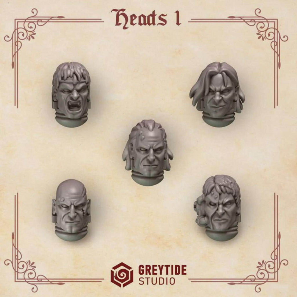 Crimson Lords Space Marine Heads | 14K Resin 3D Printed Bits, Primaris Compatible Kitbash Parts