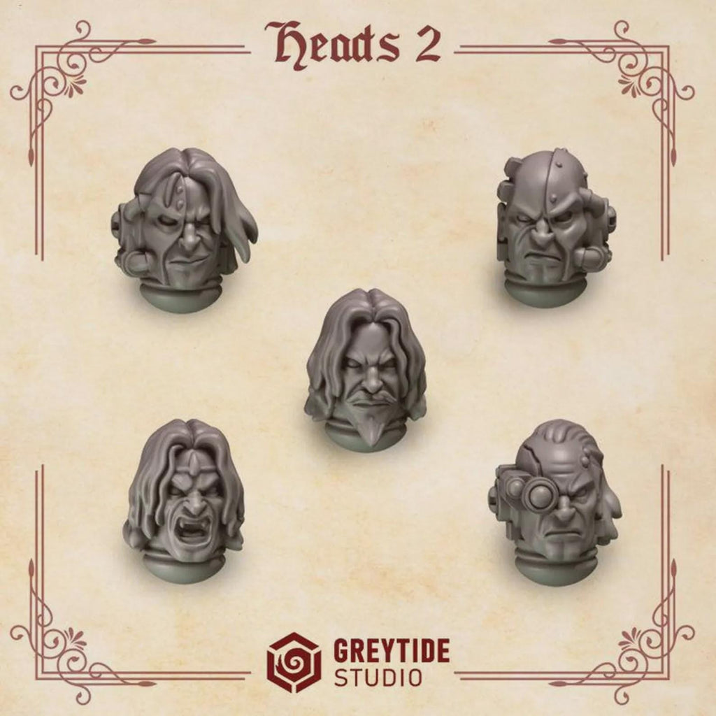 Crimson Lords Space Marine Heads | 14K Resin 3D Printed Bits, Primaris Compatible Kitbash Parts