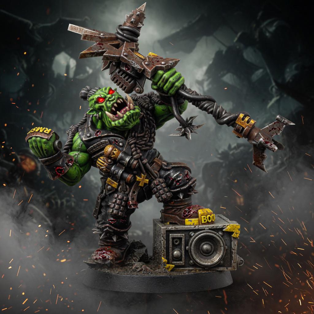 Ork Till Gorkkrakka | 14k Resin Miniature | Space Orc Musician | Tabletop Wargaming Hero