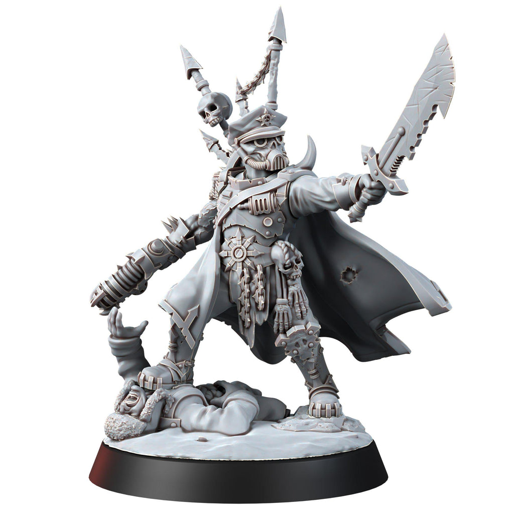 Chaos Renegades General Miniature | 14K Resin Proxy Sci-Fi Wargaming Model