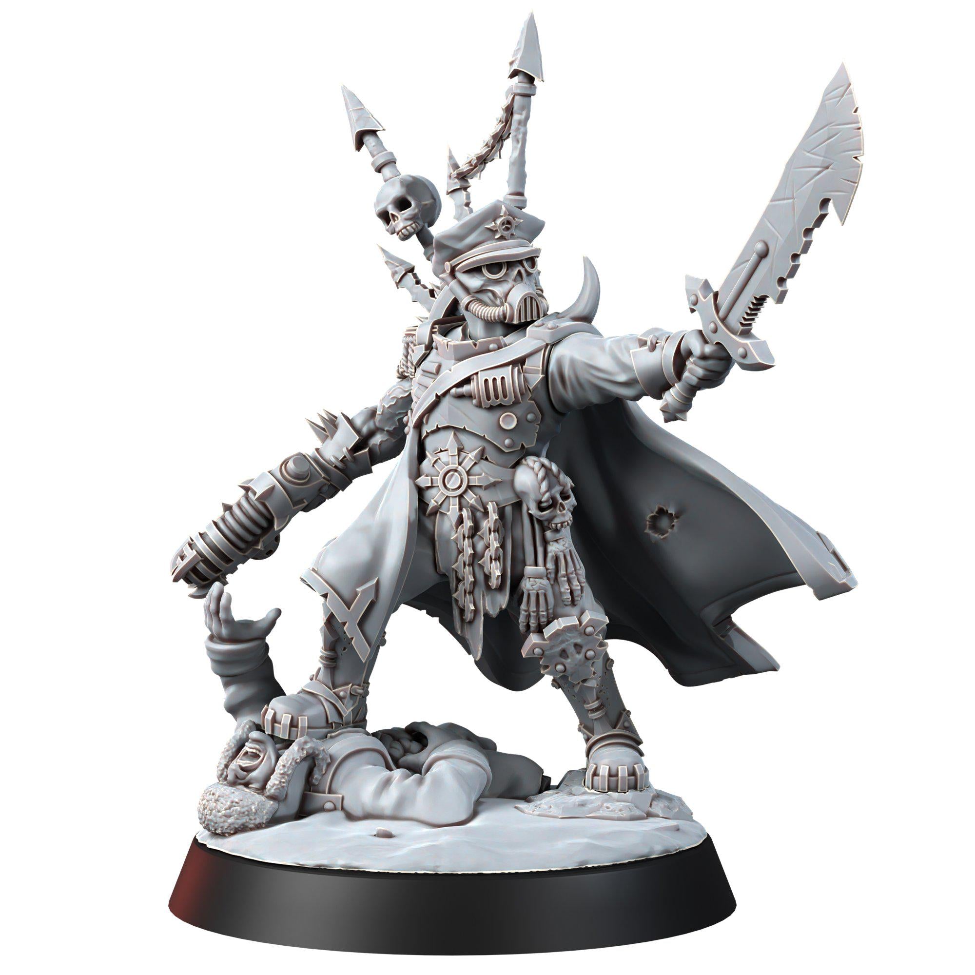 Chaos Renegades General Miniature | 14K Resin Proxy Sci-Fi Wargaming Model