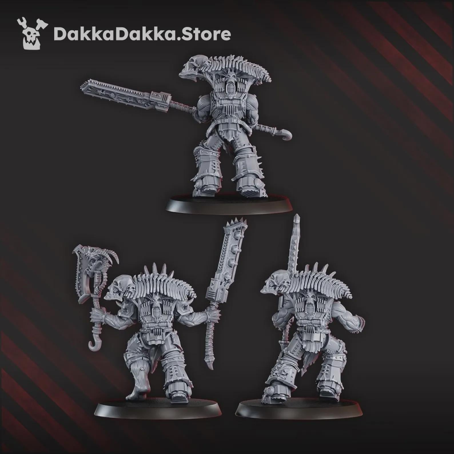 Possessed Butchers Squad | 14k Resin Miniature | Sci-Fi Chaos Demon Infantry DakkaDakka.Store