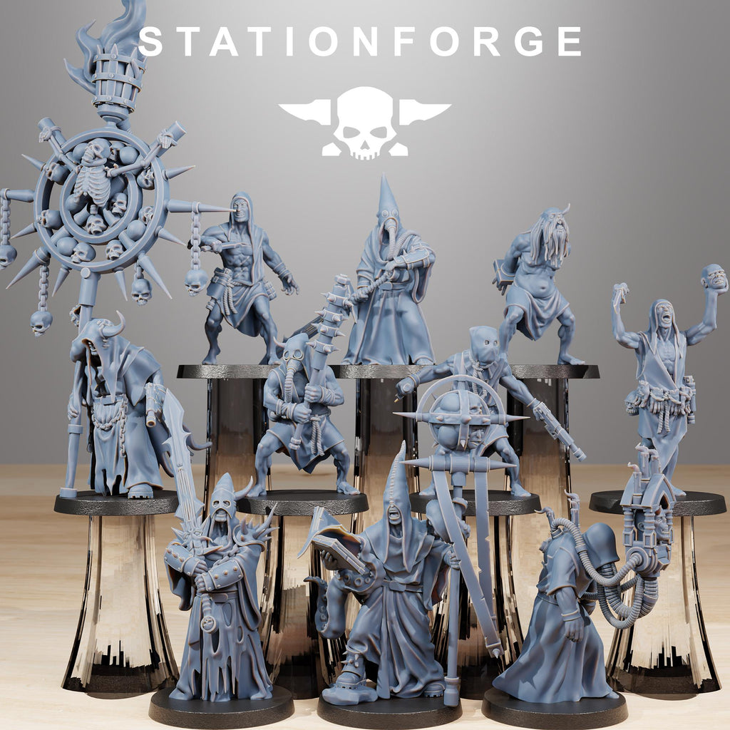 Corrupted Guard Fanatics Miniature Squad | 14k Resin Wargaming Proxy