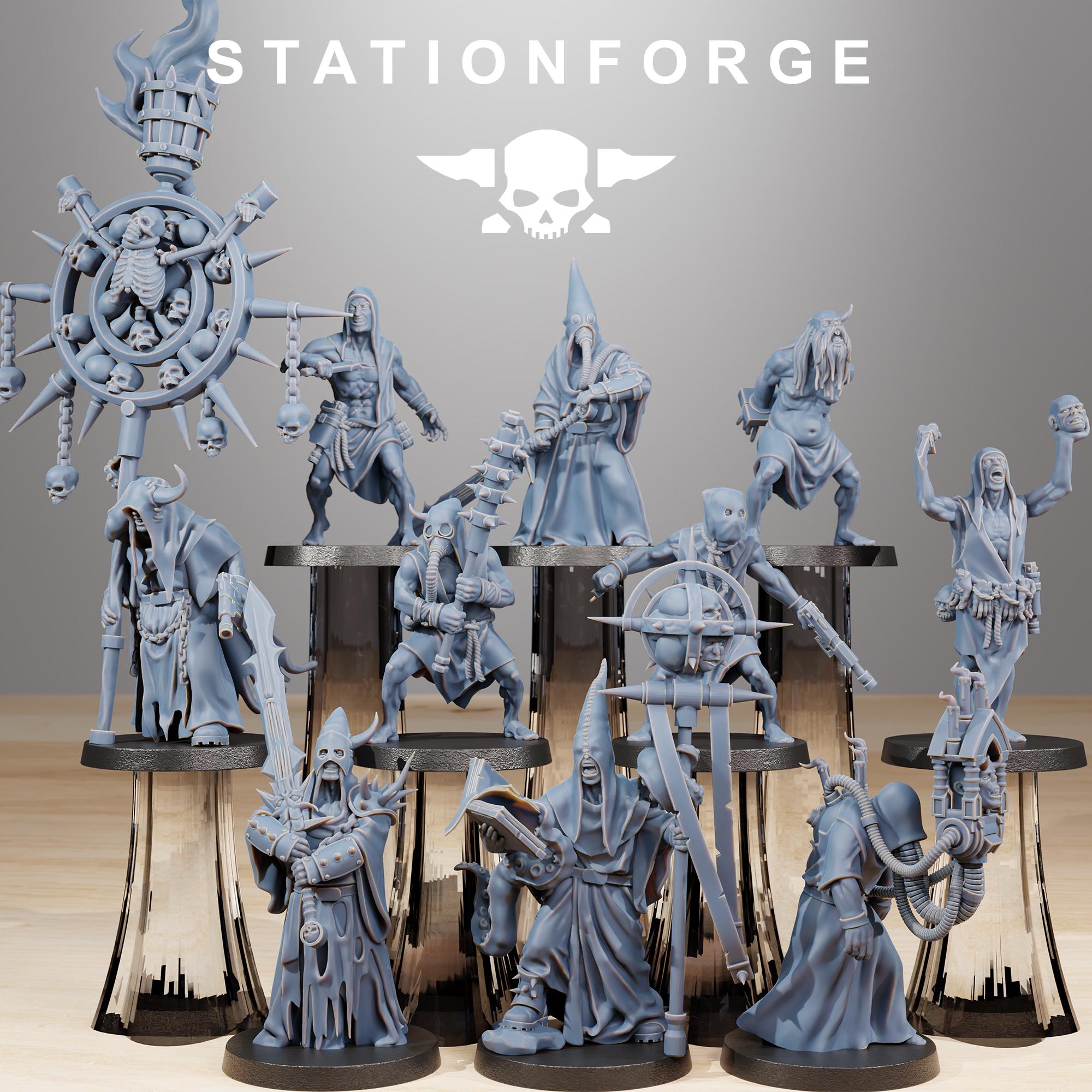 Corrupted Guard Fanatics Miniature Squad | 14k Resin Wargaming Proxy