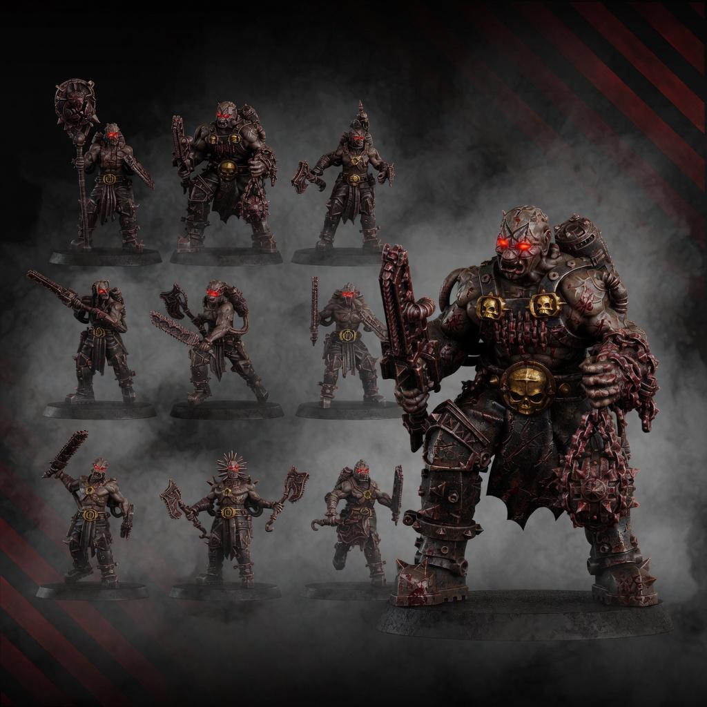 Mad Hyenas Squad | 14k Resin Miniature | Chaos Hounds Proxy | Mutant Beasts | Grimdark Tabletop Wargaming