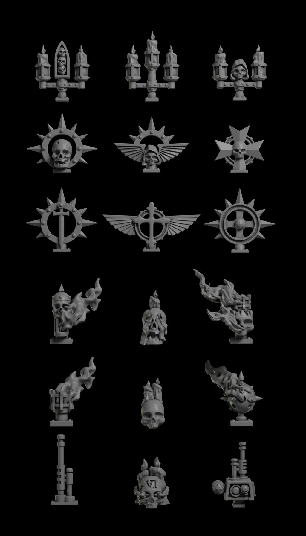 Backpack Decorations 14k resin | Eternal Pilgrims | GreyTide Studio Templar Upgrades | Grimdark Tabletop Wargaming