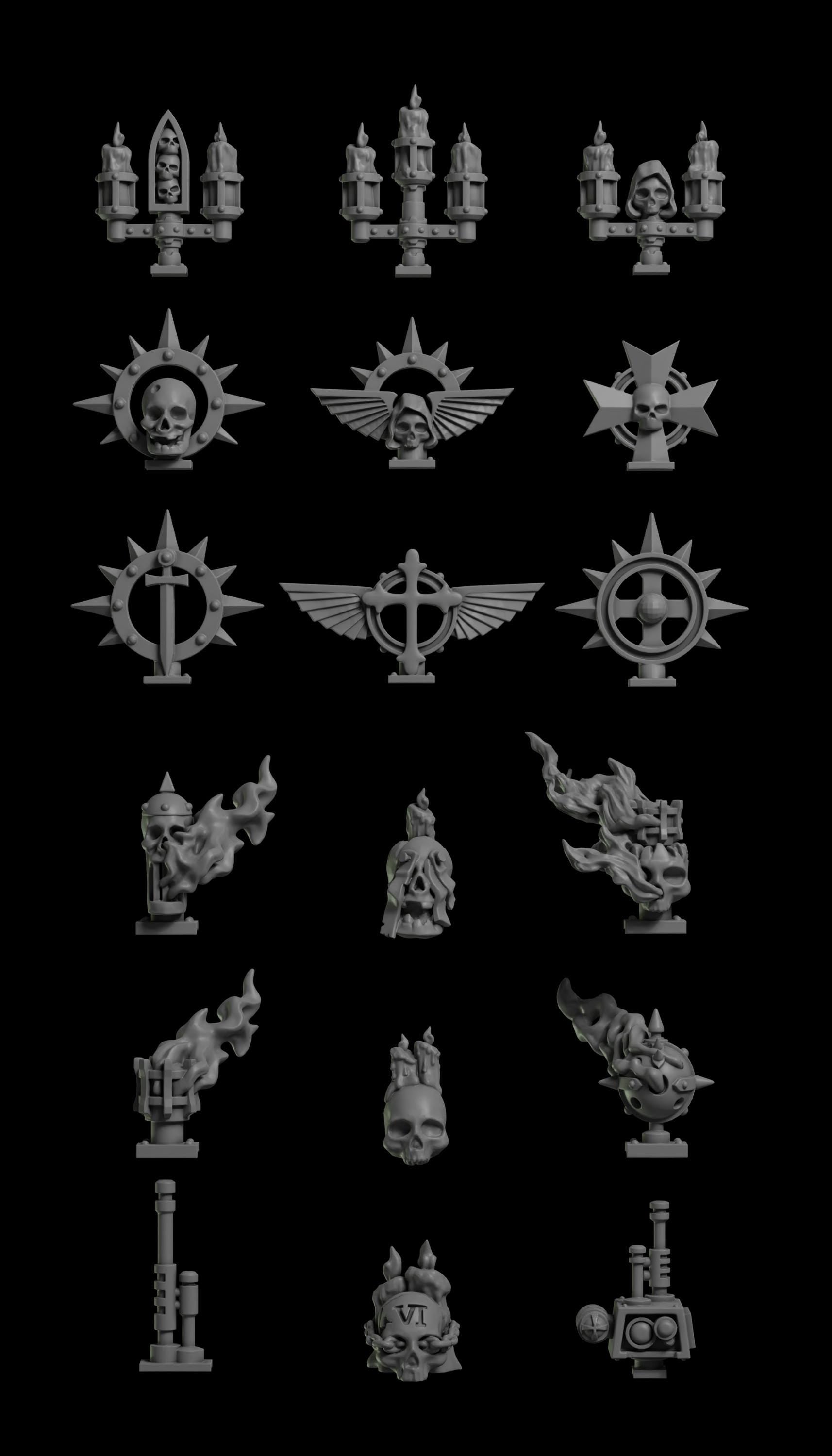 Backpack Decorations 14k resin | Eternal Pilgrims | GreyTide Studio Templar Upgrades | Grimdark Tabletop Wargaming