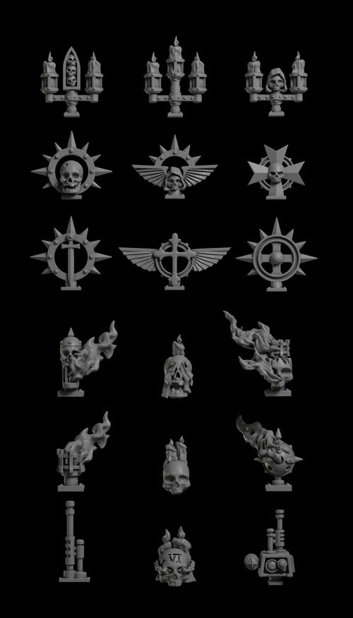 Backpack Decorations 14k resin | Eternal Pilgrims | GreyTide Studio Templar Upgrades | Grimdark Tabletop Wargaming