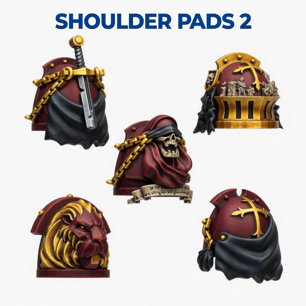 Shoulderpads | Eternal Pilgrims 14k Resin Bits | GreyTide Studio Grimdark Upgrades | Kitbash Pauldrons