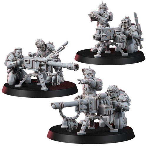 Chaos Renegades Agony Weapon Teams | 3 Models | Traitor Heavy Artillery | Cultist Proxy | 14k Resin Grimdark Tabletop Wargaming
