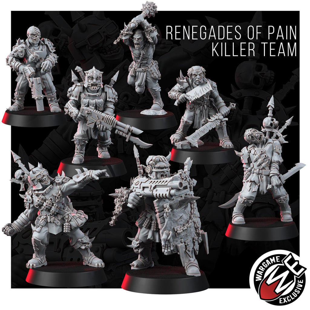 Crimson Killers Team 7x Miniatures | 14K Resin Proxy Models, Grimdark Tabletop Wargaming