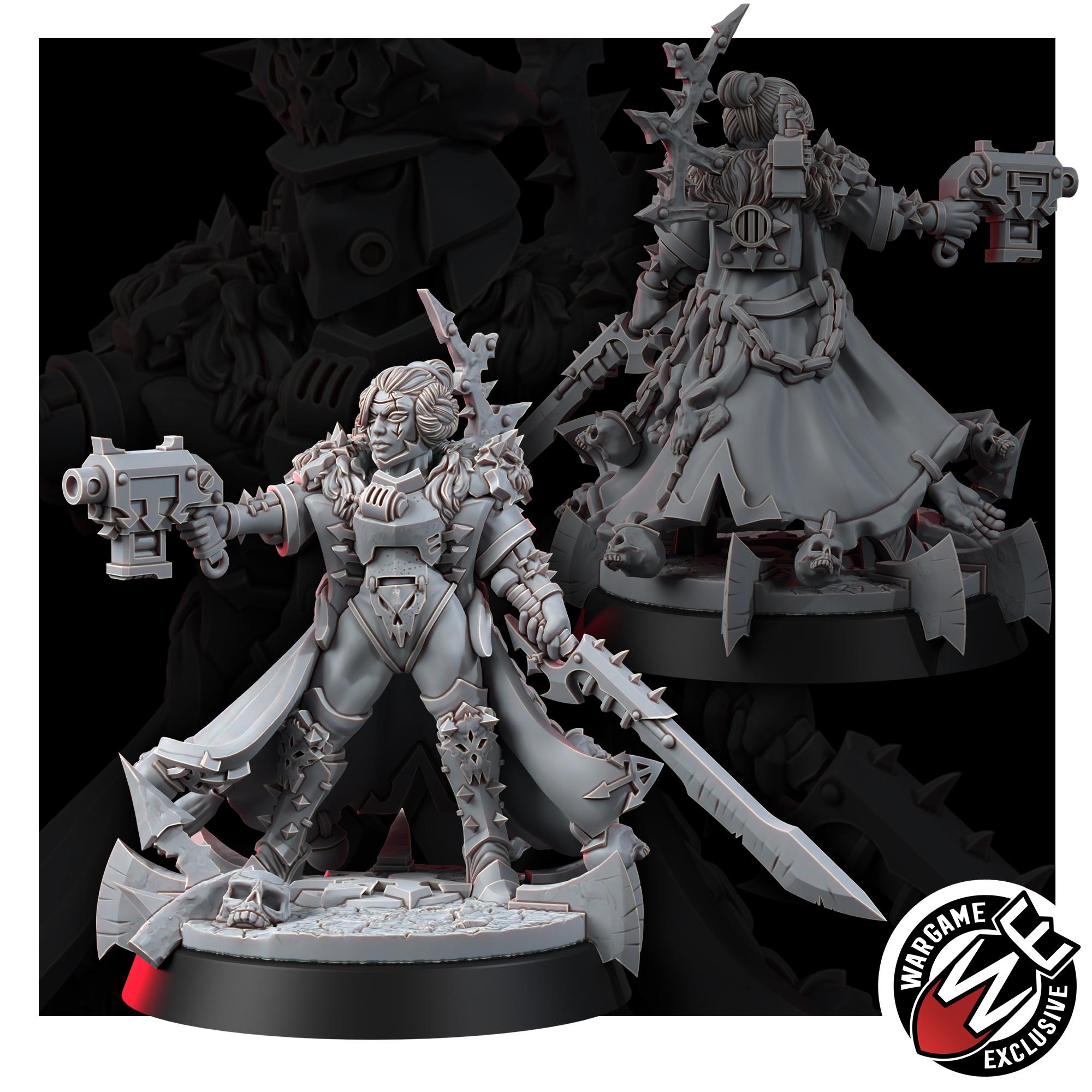 Iren Mistress of Agony Miniature | 14K Resin Chaos Cultist Proxy, Grimdark Tabletop