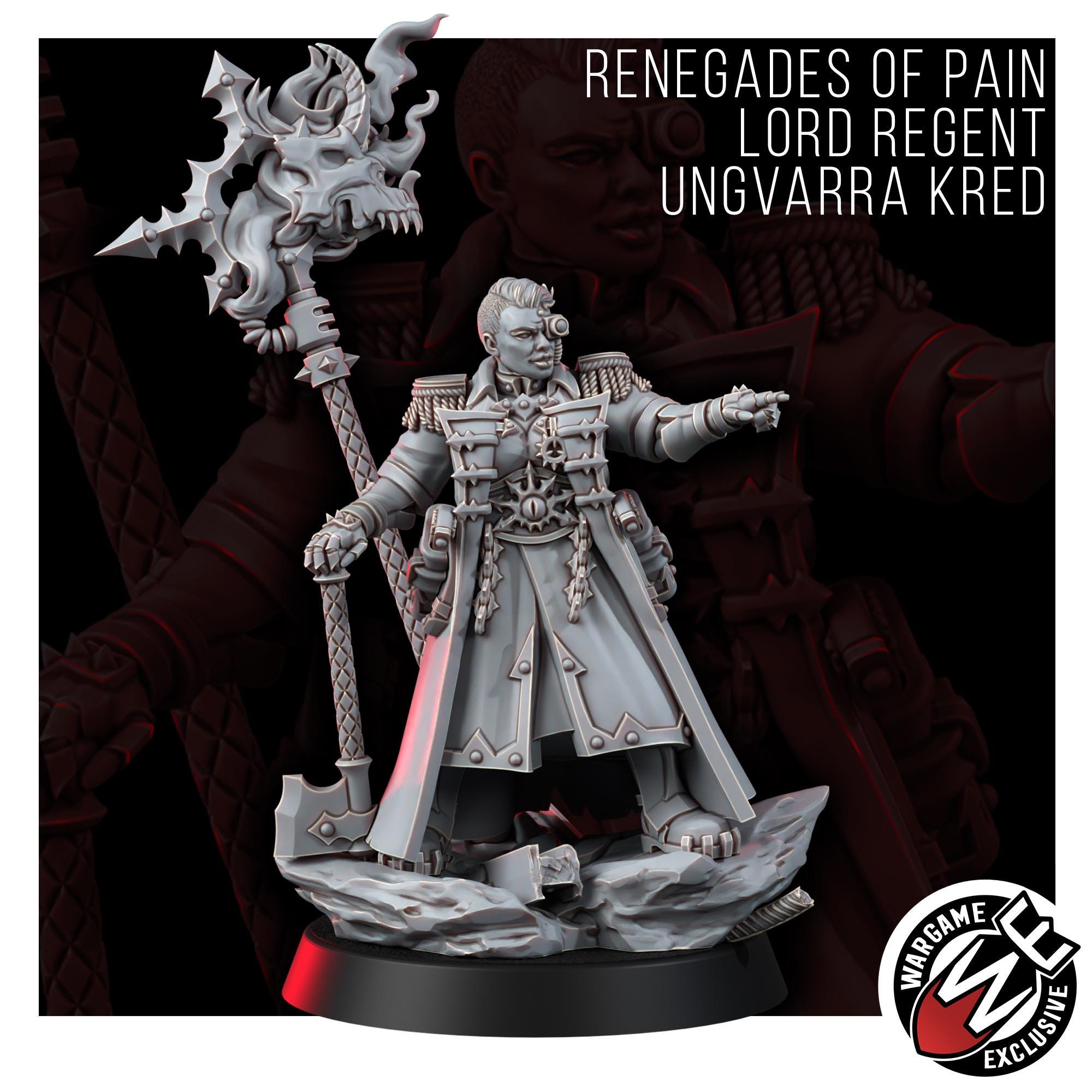Chaos Lord Regent Ungvarra Kred Miniature | 14k Resin Traitor Guard Proxy